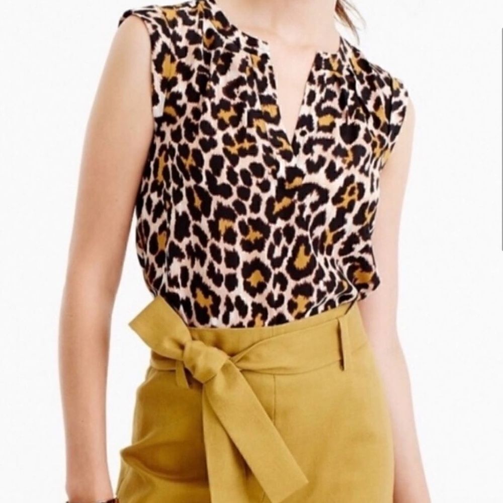 J. Crew Leopard Print Silk Shirt